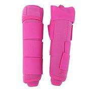 Clphendorine Bottine de Protection Ajustable pour Le Jarret du Cheval, protège-Jambe équin pour Le Soutien des tendons et des ligaments, Tissu élastique Respirant avec 4 Sangles à Scratch pour (Rose)