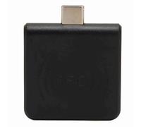 Clphendorine Lecteur de Cartes RFID ID Mobile avec Interface USB Type - C, Lecteur de Cartes Intelligent Portable 125 kHz avec Buzzer Intégré, pour Téléphones iOS et Android (Noire)