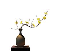 CLQYXRMVC Fausses Fleurs Fleur de Cerisier Jaune avec Vase en céramique for Salon de thé, décoration de Bureau, Arrangement Floral décoration de Fleurs artificielles