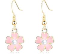 CLSDRZC 925 Silver Sterling Dangle Flower Earrings big Flower earings Long Flower Drop Earrings for Women and Teen Girls