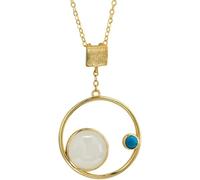 CLSDRZC Accessories Vintage S925 Necklace for Women Clavicle Chain Gold Ring White Jade Turquoise Handmade Classical Hanfu Jewelry Women's Pendant Necklaces Charm Gift National Old Craft