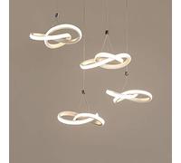 CLSDRZC Acrylic Aluminum LED Chandelier Living Room Bedroom New White Warm White Ceiling Lamp,Warm Light-4 Heads