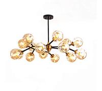 CLSDRZC Adjustable Chandelier Lighting,Luxurious Branch Magic Bean E27 Chandelier,During Lamp Light Fixture for Bar Living Room, Magic Bean Chandelier-Smoke Gray 15 Head