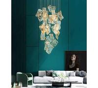 CLSDRZC Aluminum Staircase Chandelier Long Pendant Light Duplex Building Large Chandelier Living Room Villa Hollow Minimalist Staircase Lamp