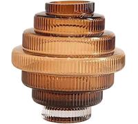 CLSDRZC Amber Glass Vase Hydroponics Flowers Pots Tower Shape Flower Arrangement Desk Decoration Floral Vase Decor(22 * 25CM)