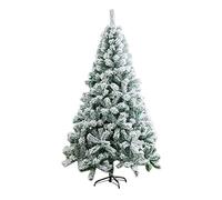 CLSDRZC Arbre de Noël floqué en PVC, pins artificiels avec Support en métal Facile à Assembler, décoration de Noël 100% Ignifuge, Arbre Nu Non éclairé-2,1 m (6,8 Pieds) Le Nouveau