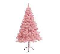 CLSDRZC Arbre de Noël Nu Rose, pins artificiels à charnières floqués, décoration de Noël en PVC avec Support en métal, Facile à Assembler, 2,1 m (6,8 pi)