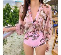 CLSDRZC Bikini Haute Taille en Maillot Floral de Maillot de Bain en Une pièce Femmes rétro rétro français