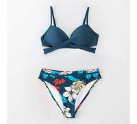 CLSDRZC Bikini High Waist Split Sports Cover Belly Large Size Fat Mm Swimsuit Female Solid Color Swimwear