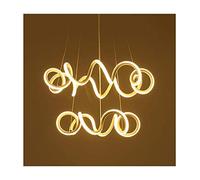 CLSDRZC Chandelier Ceiling Lamp Light Living Room Decor Meal Bar Bedroom Cafe Restaurant LED Metal Acrylic Wave Light,Stepless Dimming-55cm