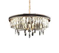 CLSDRZC Chandelier Ceiling Light Crystal Gold Large Ceiling Lighting Light Fixture Round Shape Adjustable Height E14 Luxurious Pendant Light for Living Room Dining Room Kitch