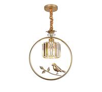 CLSDRZC Creative Art Crystal Chandelier Small Dining Room Entrance Aisle Pendant Light Gold Hanging Ceiling Light Black Personality Ceiling Light Fixture 1-Light-Gold 35 *