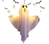 CLSDRZC Decorations, Light up Decor, LED Ghosts with Flexibly Adjusted Poses, Ghosts Glowing Hanging Decoration, Spooky Pendant for Lawn Family Yard, White