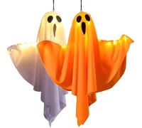 CLSDRZC Decorations, Light up Decor, LED Ghosts with Flexibly Adjusted Poses, Ghosts Glowing Hanging Decoration, Spooky Pendant for Lawn Family Yard