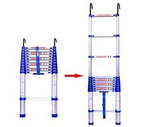CLSDRZC Échelle télescopique en Aluminium avec Crochet, échelles à rallonge télescopiques de 8 m/7 m/6 m/5 m/4 m/2 m/1 m de Haut pour travaux extérieurs de loft à Domicile, Charge 150 kg