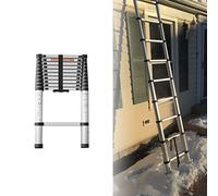 CLSDRZC Échelle télescopique Pliante en Aluminium, échelle télescopique Portable Deux en Un pour Usage Domestique/Camping-Car/Grenier/escaliers/Travail de Camionneur, supporte 330 LB