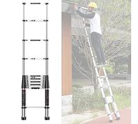 CLSDRZC Échelles télescopiques compactes pour la Maison 6,5/7,5/8,5/9,5/10,5/11,5/12,5/13,5 Pieds, échelle d'escalade télescopique Robuste pour Camping-Cars/fenêtres Propres/Travail en extérieur,