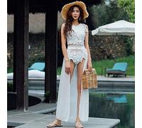 CLSDRZC Female Swimwear One Piece Bath Suit Swimsuit for Women Summer Korea Handmade Applique Skirt Backless Solid Spandex