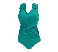 CLSDRZC Femmes Push Up Swimswear One Piece Massuit Plus de Grande Taille à Grande Taille Saisie Solide des vêtements de Plage Usure