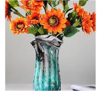 CLSDRZC Flower Vase Light Luxury Ink Painting Colored Glass Vase Decoration Porch Table Decoration Living Room(Medium)