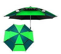 CLSDRZC Garden Parasol,Portable Beach Umbrella Outdoor Sunshade Double Layer Fishing Parasol Umbrellas with Carry Bag, Wind Proof Plug/Floor Plug, Telescoping Pole, 360° Rotation, for Park Patio Shade