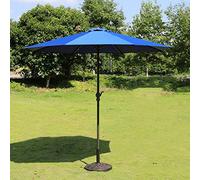 CLSDRZC Garden Portable Patio Lightweight Outdoor Umbrellas Cotton Shallow Umbrella Round Parasol with Steel Pole & Metal Fillable Base