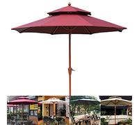 CLSDRZC Garden Umbrella Patio, Sun Shade Beach, Outdoor Sunshade Canopy, with Crank Handle, for Yard Pool Table Parasol, Without Base,Sand 270cm/9ft