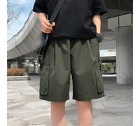 CLSDRZC Green Work Shorts Men's Summer Loose Straight Pants Men's Casual Trend Summer Outerwear Shorts