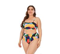 CLSDRZC High Waist Women Bikini Set Plus Size Swimsuit Large Plussize Swimwear Beachwear