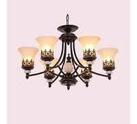 CLSDRZC Iron Art Chandelier, Northern Europe Atmosphere Living Room Ceiling Light Retro Creative Personality Bedroom Study Chandelier,75 * 47cm