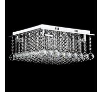 CLSDRZC K9 LED Crystal Chandelier, Bedroom Living Room Crystal Lamp Square Crystal Ceiling Lamp Lamp Lighting