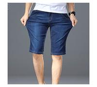 CLSDRZC Large Size Men's Denim Shorts Summer Business Stretch Slim Jeans Men's Clothes Straight Pants