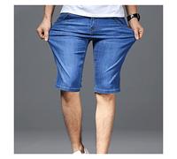 CLSDRZC Large Size Men's Denim Shorts Summer Business Stretch Slim Jeans Men's Clothes Straight Pants