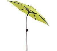CLSDRZC Large Tilting Garden Parasol, Patio Umbrella with Hand Crank, Waterproof and UV Protection, Sun Shades, Beach, Outdoor Table Umbrella，Yellow 2.25M