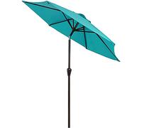 CLSDRZC Large Tilting Garden Parasol, Patio Umbrella with Hand Crank, Waterproof and UV Protection, Sun Shades, Beach, Outdoor Table Umbrella，Yellow 2.25M
