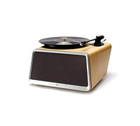 CLSDRZC Lecteur de Disque de boîte à Musique, Lecteur de Vinyle Bluetooth Vintage, Lecteur de Son Bluetooth, Lecteur de Gramophone avec Haut-Parleur éréo intégré, enregistreur en Bois Naturel