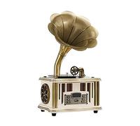 CLSDRZC Lecteur de Disque Gramophone phonographe, Haut-Parleur sans Fil avec Radio FM auxiliaire, Port USB pour clé USB Gramophon