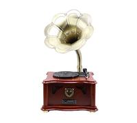 CLSDRZC Lecteur de Disque phonographe rétro, Trompette Antique, Lecteur de Disque européen en Bois Massif, Gramophone Vintage pour Salon