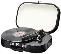 CLSDRZC Lecteur de Vinyle Vintage, Tourne-Disque Vinyle Bluetooth, Platine Vinyle Portable à 3 Vitesses avec Haut-parleurs intégrés, Prend en Charge la Sortie RCA Gramophone
