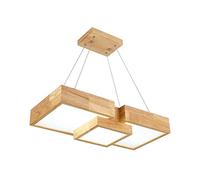 CLSDRZC LED Burlywood Square Ceiling Lamp 3 Colors White Natural Warm Light Acrylic Chandelier Bedroom Dining Living Study Room Precision