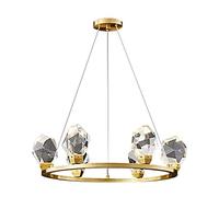 CLSDRZC LED Full Copper Light Luxury Crystal Chandelier,Post- American Atmosphere Creative Chandelier,Living Room Dining Room Bedroom Light- 6