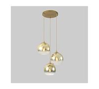 CLSDRZC Light，Glass E27*3 Heads，Living Room Decor Dining Table Cafe Restaurant Clothing Store Ceiling Chandelier Light,C