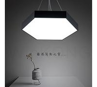 CLSDRZC Light Minimalist LED Chandelier Hexagonal Warm Bedroom Dining Room Living Room Lamp,Black-60cm