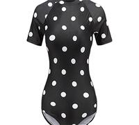 CLSDRZC Maillage en Une Seule pièce Polka rétro Conservateur Cover Belly SND Look Fin MAINTREMENT SPRINTEUR CHOT-MANDE Court