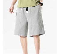 CLSDRZC Man Grey Shorts Male Sports Thin Kind of Cool Feeling Ice Silk Outside 5 Minutes of Pants in The Summer Beach Pants