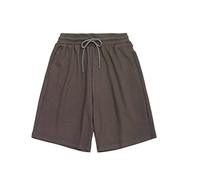 CLSDRZC Men Waffle Shorts Brown Male Sports Summer Trousers Five Men's Trousers, Leisure Trousers