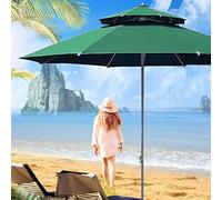 CLSDRZC Parasol,Outdoor Beach Windproof Market Umbrellas, Large 2.7m/9 Feet Garden Parasols with Crank 8 Ribs, Heavy Duty Double Top Shades Canopy