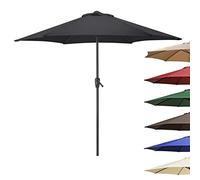 CLSDRZC Parasol,Sun Umbrella, 2.7M Umbrellas Sunscreen, Round, Easy Folding Setup, Sun Protection, Beige, Khaki, Brown, for Lawn, Garden, Patio, Yard, Beach, Pool, Market, Outdoor Table Umb