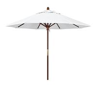 CLSDRZC Parasol,White Wood Garden Lawn Parasols, Outside 95+UV n Rainproof Market Umbrellas for Coffee, Round & Rectangle Height Table