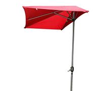CLSDRZC Patio Umbrella Beach Parasol Outdoor Sunshade Patio Umbrella Half Rectangular Parasol Umbrellas, Lightweight and Waterproof, for Garden Deck Backyard Umbrellas, with Hand(Sand-250cm x 130cm)